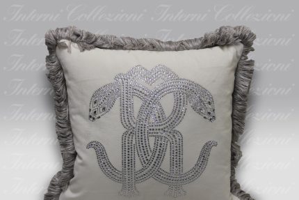 Cuscino Crystal Snake ivory Roberto Cavalli