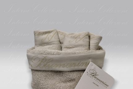 Set 4 Lavette con cestino Spa tortora Blumarine