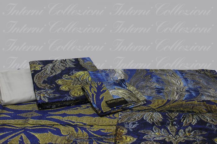 Completo Lenzuola Brocade blu Roberto Cavalli