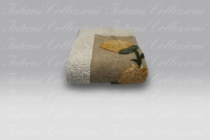 Plaid Boiled Wool Fane panna Frati Home