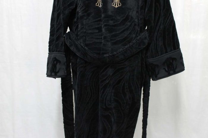 Accappatoio Crystal Snake Kimono nero Roberto Cavalli